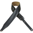 Levy's 2 1/2" Wide Black Genuine Leather Guitar Strap