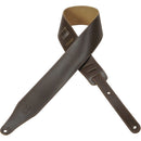 Levy's 2 1/2" Wide Dark-brn Genuine Leather Guitar Strap