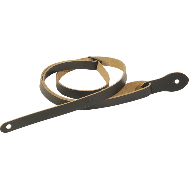 Levy's 1/2" Wide Black Genuine Leather Mandolin/uke Strap