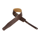 Levy's 2 1/2" Wide Dark-brn Genuine Leather Guitar Strap