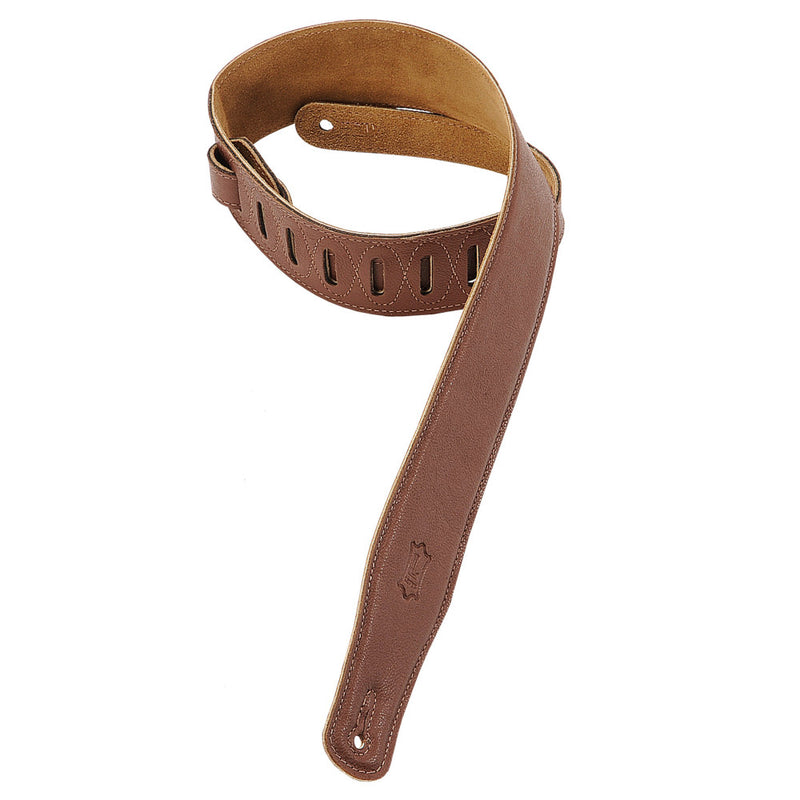 Levy's  2 1/2" Wide Brown Garment Leather Guitar Strap