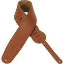 Levy's 3 1/2" Wide Tan Garment Leather Bass Guitar Strap