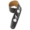 Levy's 3 1/2" Wide Black Genuine Leather Bass Strap