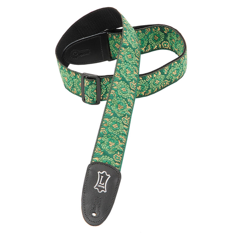 Levy's  2" Wide Green Jacquard Guitar Strap