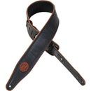 Levy's  2 1/2" Wide Black Garment Leather Guitar Strap