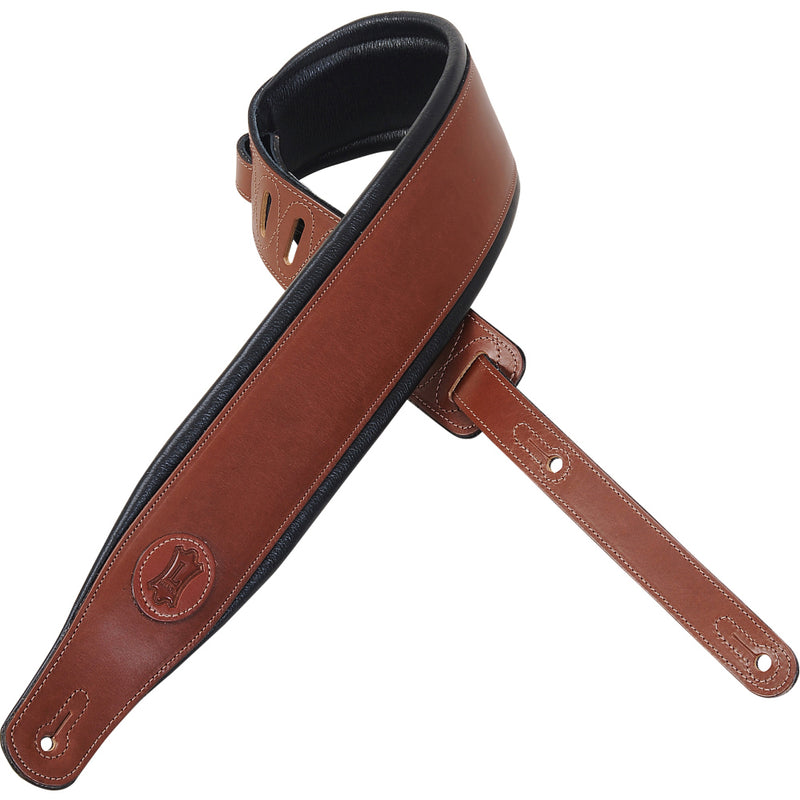 Levy's  3" Wide Brown Veg-tan Leather Guitar Strap