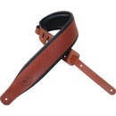 Levy's  3" Wide Walnut Veg-tan Leather Guitar Strap