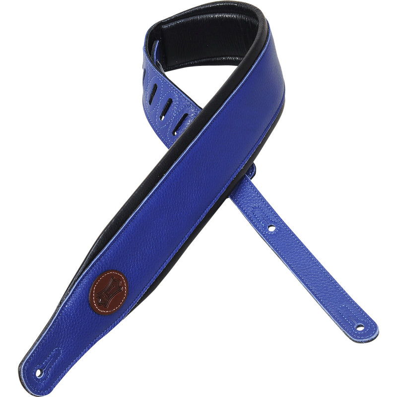 Levy's  3" Wide Blue Garment Leather Guitar Strap