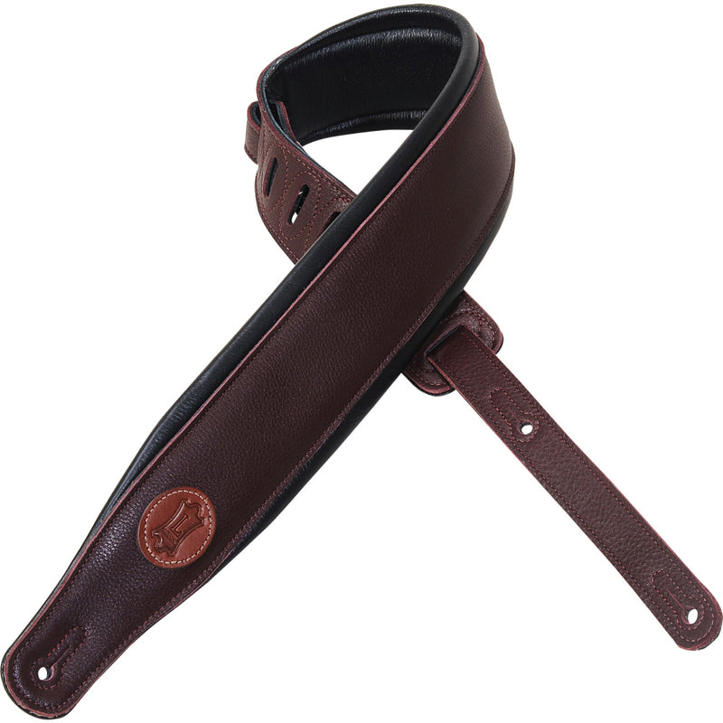 Levy's  3" Wide Burgundy Garment Leather Guitar Strap