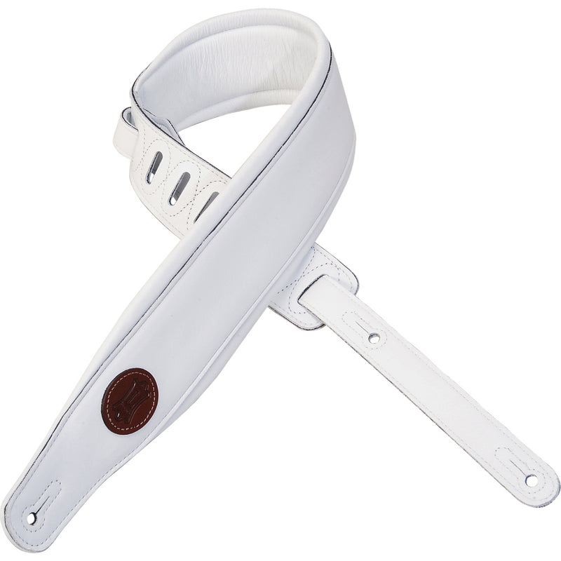 Levy's  3" Wide White Garment Leather Guitar Strap