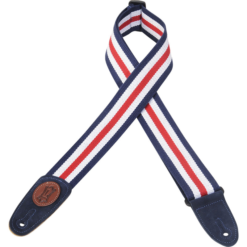 Levy's  2" Wide Red White And Blue Cotton Guitar Strap