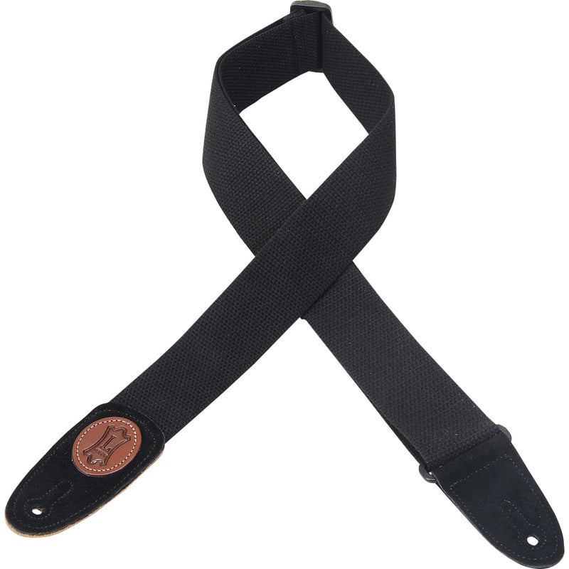 Levy's  2" Wide Black Cotton Guitar Strap