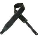 Levy's  2 1/2" Wide Black Veg-tan Leather Guitar Strap