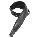 Levy's  3" Wide Black Veg-tan Leather Guitar Strap