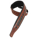 Levy's  3" Wide Walnut Veg-tan Leather Guitar Strap