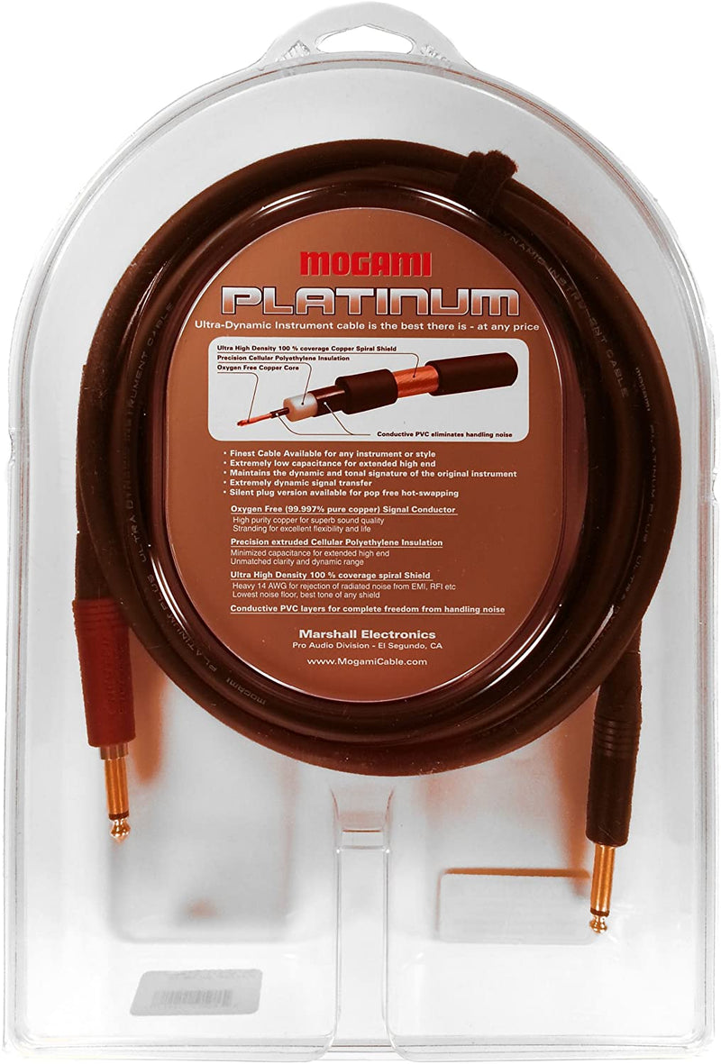 Mogami Platinum Instrument Cable Straight to Straight with Silent Plug