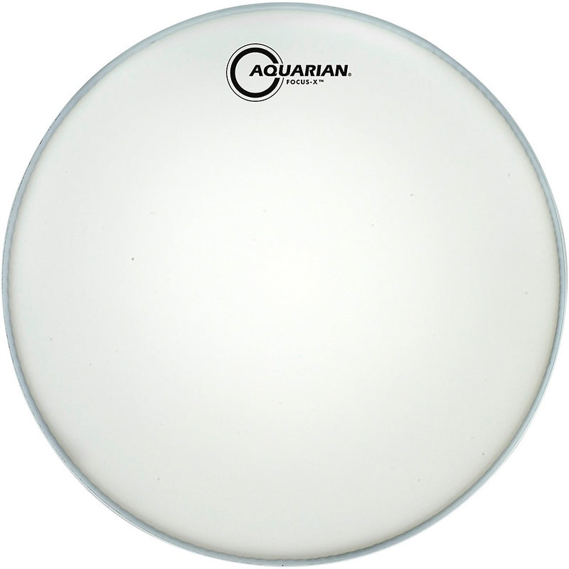 Aquarian Focus-X White Texture Coated 10mil Single Ply Drumhead with Focus-X Ring - 18"