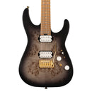 Charvel Pro-Mod DK24 HH 2PT CM Poplar Burl - Caramelized Maple Fingerboard, Transparent Black Burst