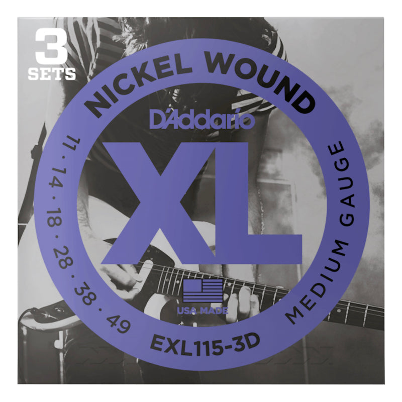 D'Addario EXL115 XL Nickel Wound Electric Guitar Strings - 11-49 Medium/Blues-Jazz Rock