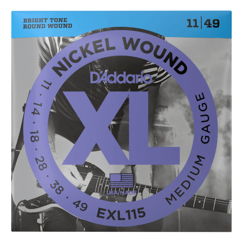 D'Addario EXL115 XL Nickel Wound Electric Guitar Strings - 11-49 Medium/Blues-Jazz Rock