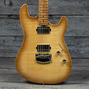 Ernie Ball Music Man Sabre Guitar HH Trem - Honey Suckle - Roasted Figured Maple/Maple