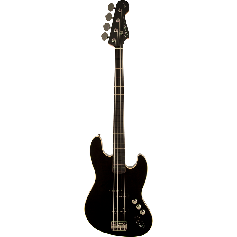 Fender Aerodyne Jazz Bass - Rosewood Stained Fingerboard, Black, No Pickguard