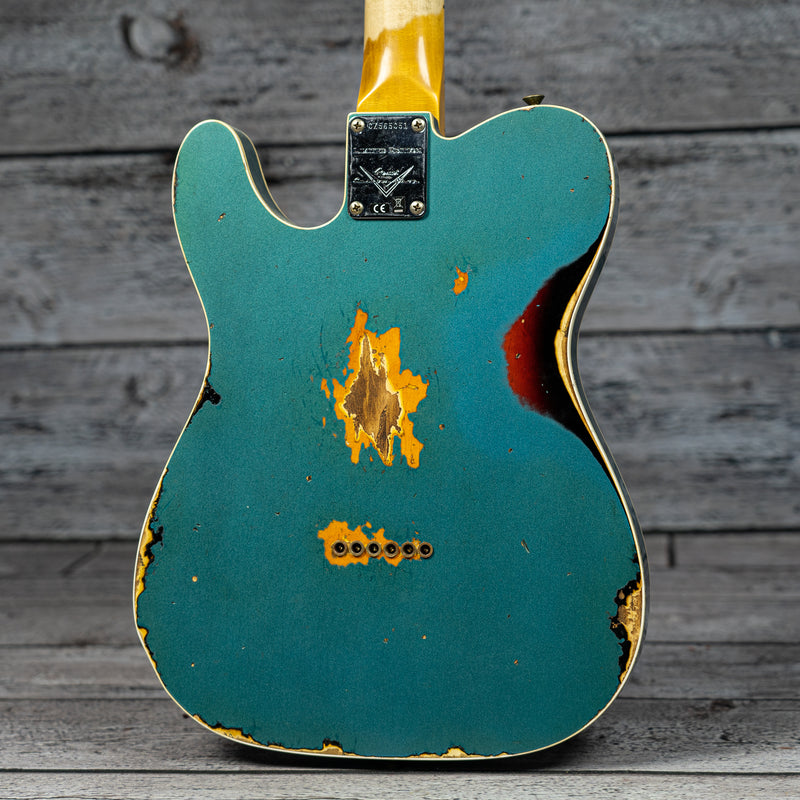 Fender Custom Shop Limited Edition '65 Telecaster Custom Heavy Relic - Ocean Turquoise Over 3-Tone Sunburst