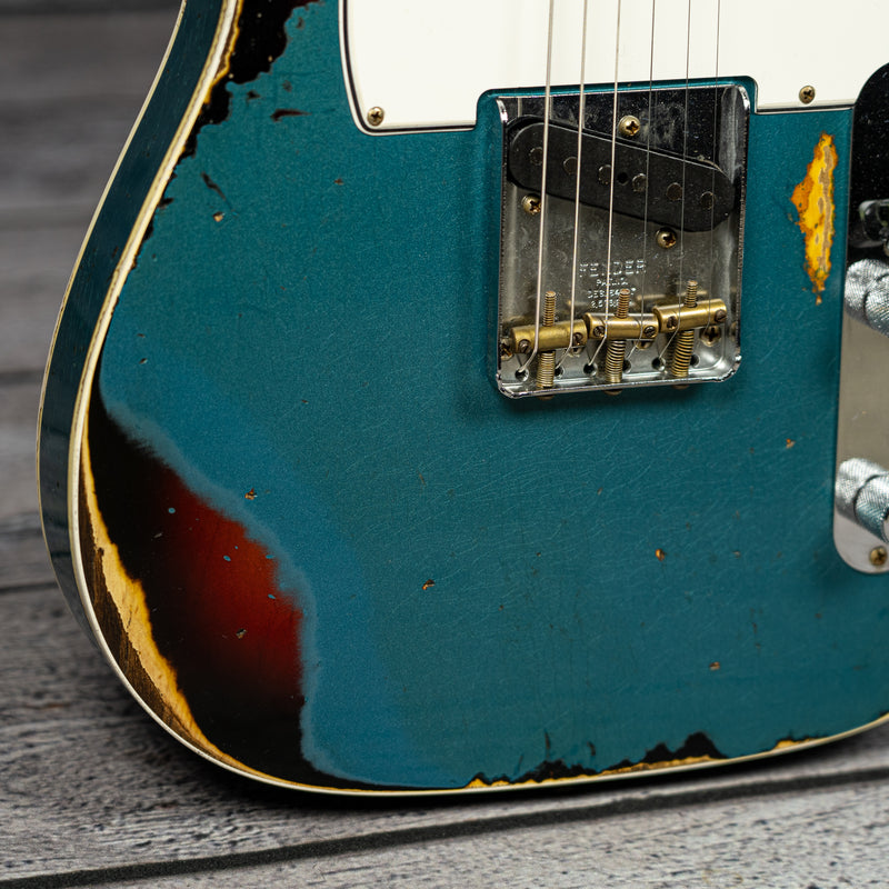 Fender Custom Shop Limited Edition '65 Telecaster Custom Heavy Relic - Ocean Turquoise Over 3-Tone Sunburst