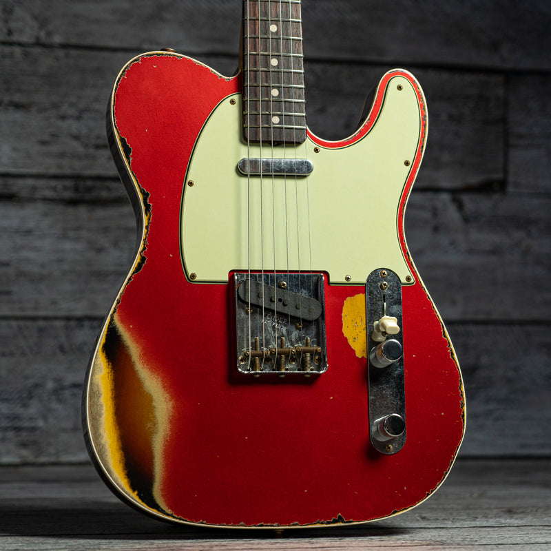 Fender Custom Shop W21 Ltd 1960 Telecaster Custom Heavy Relic - Aged Candy Apple Red over 3 Color Sunburst