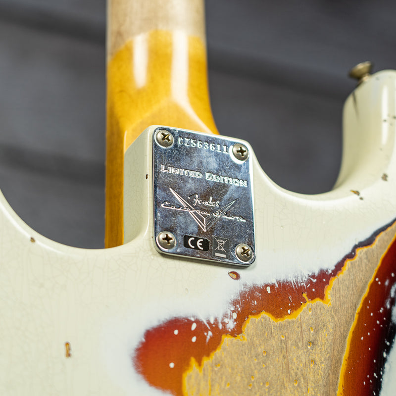 Fender Custom Shop W21 Ltd '67 Heavy Relic Stratocaster - Aged Olympic  White over 3-Tone Sunburst