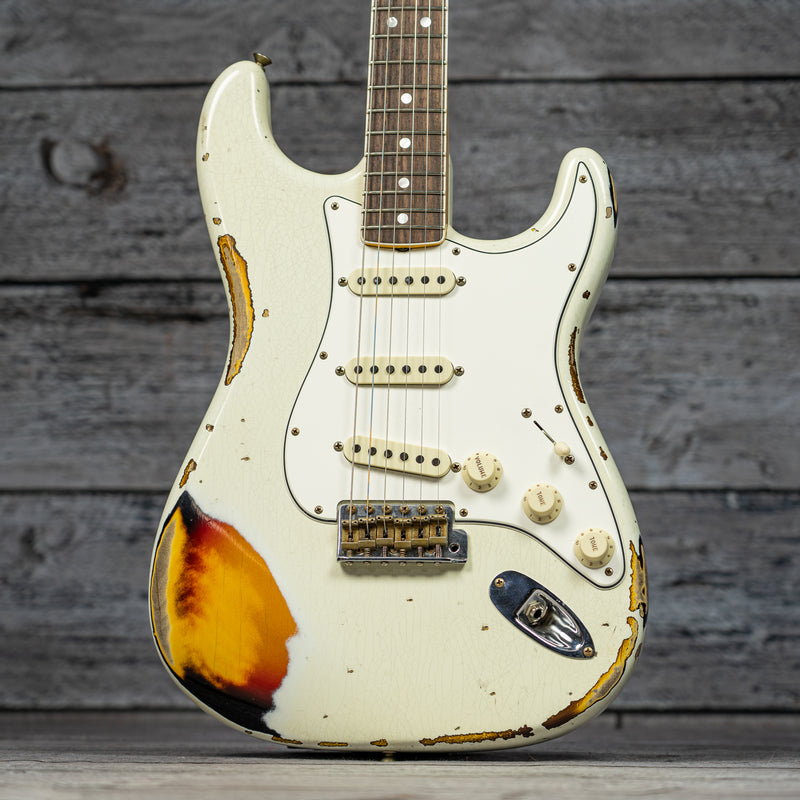 Fender Custom Shop W21 Ltd '67 Heavy Relic Stratocaster - Aged Olympic  White over 3-Tone Sunburst