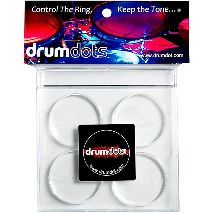 DrumDots Original Drum Dampeners, 4-Pack Clear