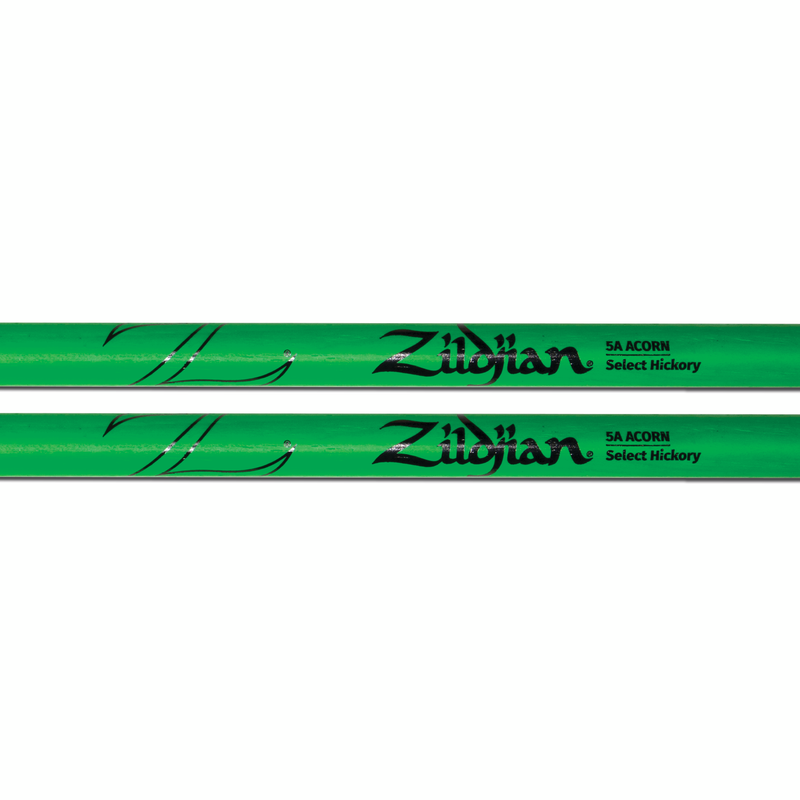 Zildjian 5A Acorn Neon Green Drumsticks