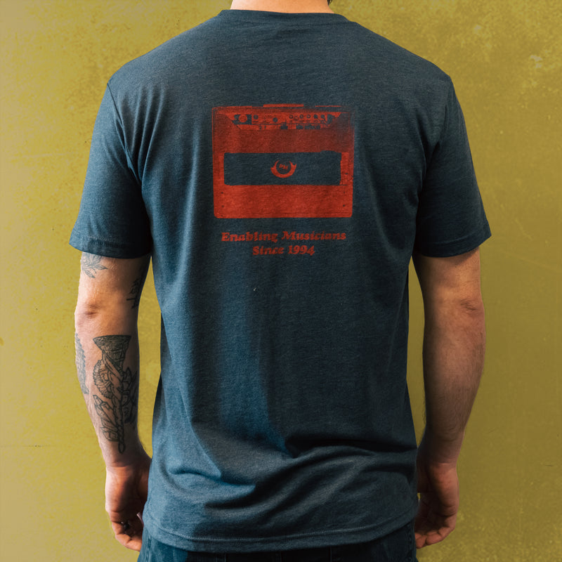Parkway Music Tri-Blend Amp Tee -  Vintage Navy / Red