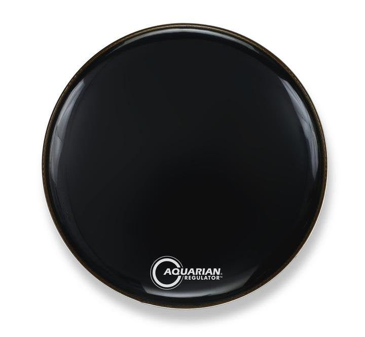 Aquarian 18" Regulator Black Gloss 10mil Single Ply Resonant Bass Drumhead with Small Muffle Ring
