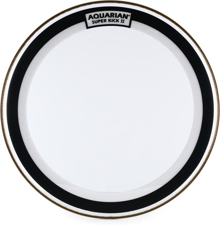Aquarian Superkick II, Clear Double Ply Bass Drumhead with SK Floating Muffle Ring - 24"