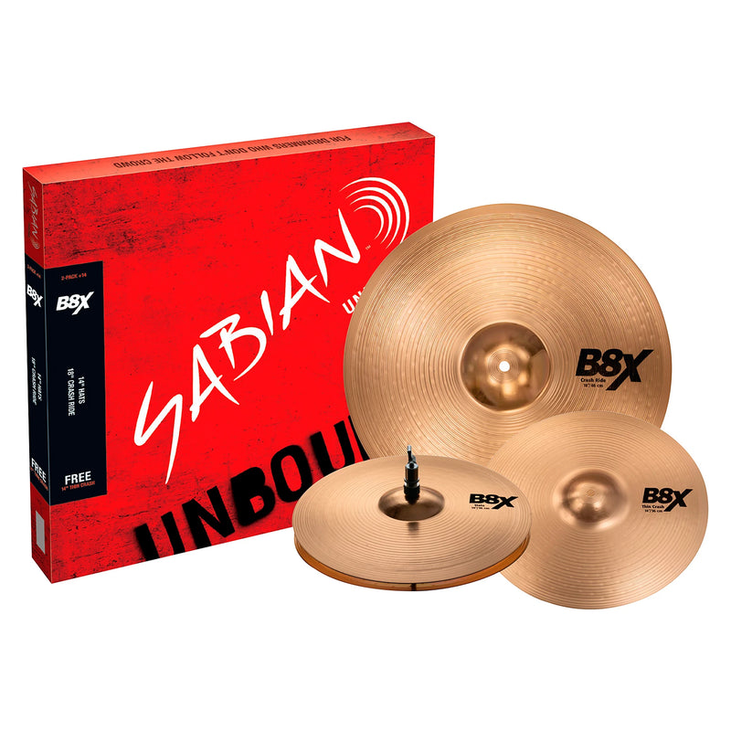 Sabian B8X 2-Pack Box Set + FREE 14" B8X Thin Crash
