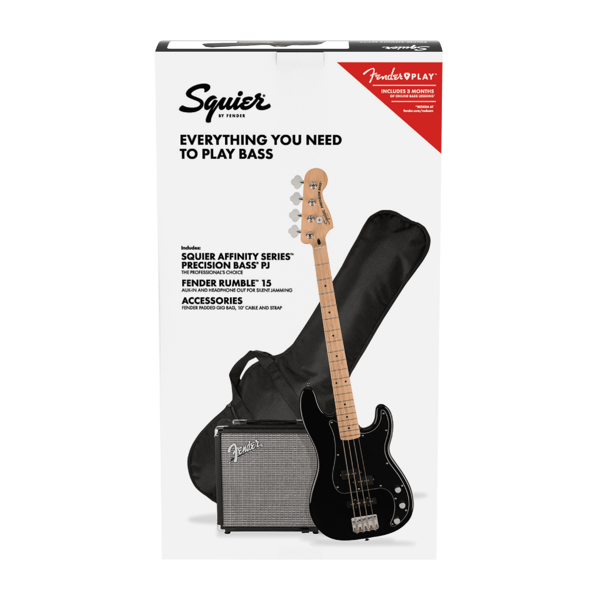 Amazon.com: Squier Affinity Series Precision Bass, Black