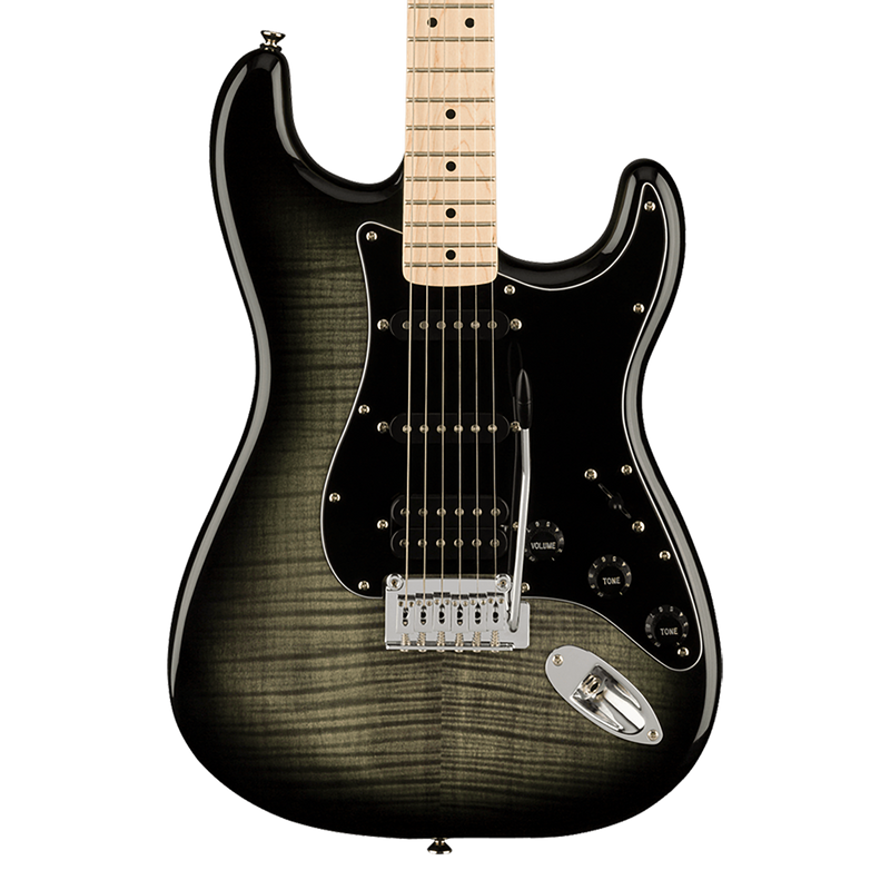 Squier Affinity Series Stratocaster FMT HSS - Maple Fingerboard, Black Pickguard, Black Burst