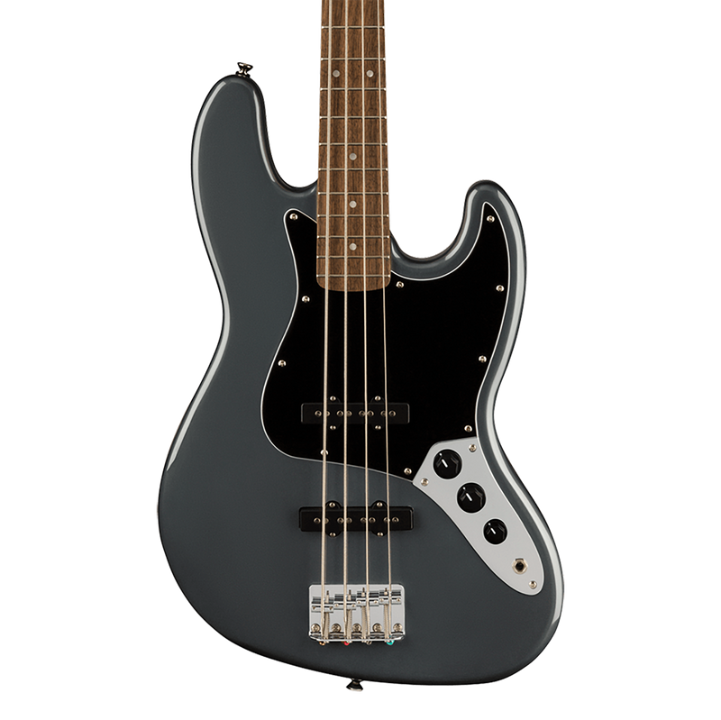 Squier Affinity Series Jazz Bass - Laurel Fingerboard, Black Pickguard, Charcoal Frost Metallic