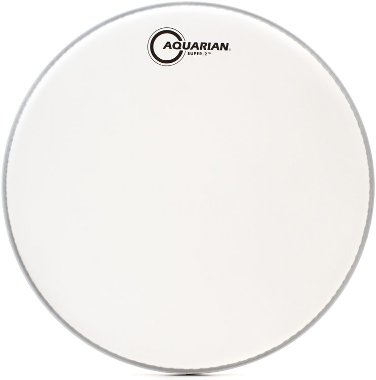 Aquarian Super-2 White Texture Coated 5/7 Double Ply Drumhead, 13"