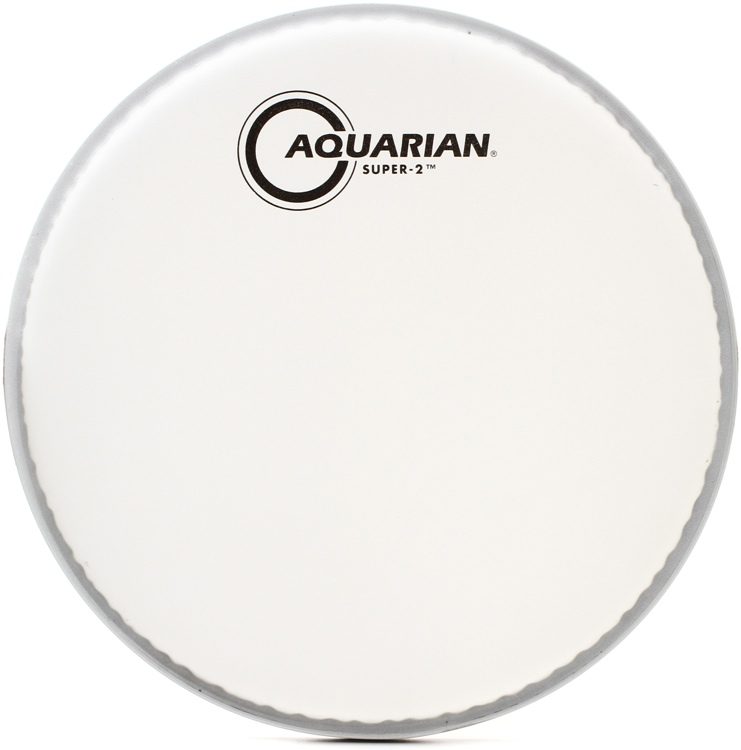 Aquarian Super-2 White Texture Coated 5/7 Double Ply Drumhead, 8"