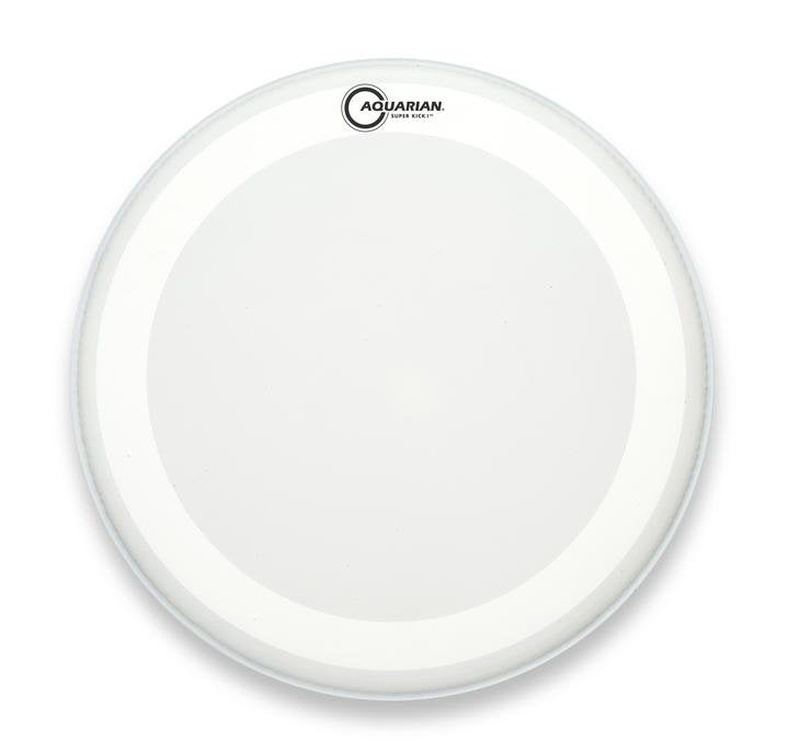 Aquarian 18" Superkick II White Texture Coated Double Ply Bass Drumhead with SK Floating Muffle Ring