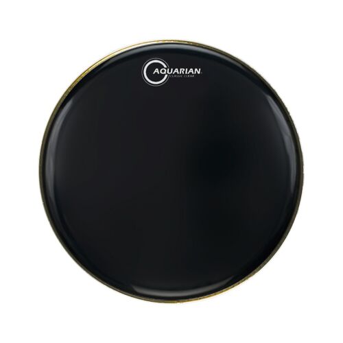 Aquarian Classic Clear, Black Video Gloss 10mil-Single Ply Resonant Drumhead, 14"