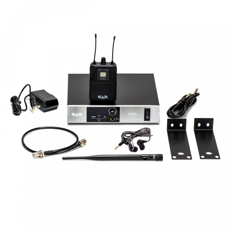 CAD GXLIEM-U Frequency Agile Wireless In Ear Monitor System W/Meb1 Earbuds & Rack Mount Kit