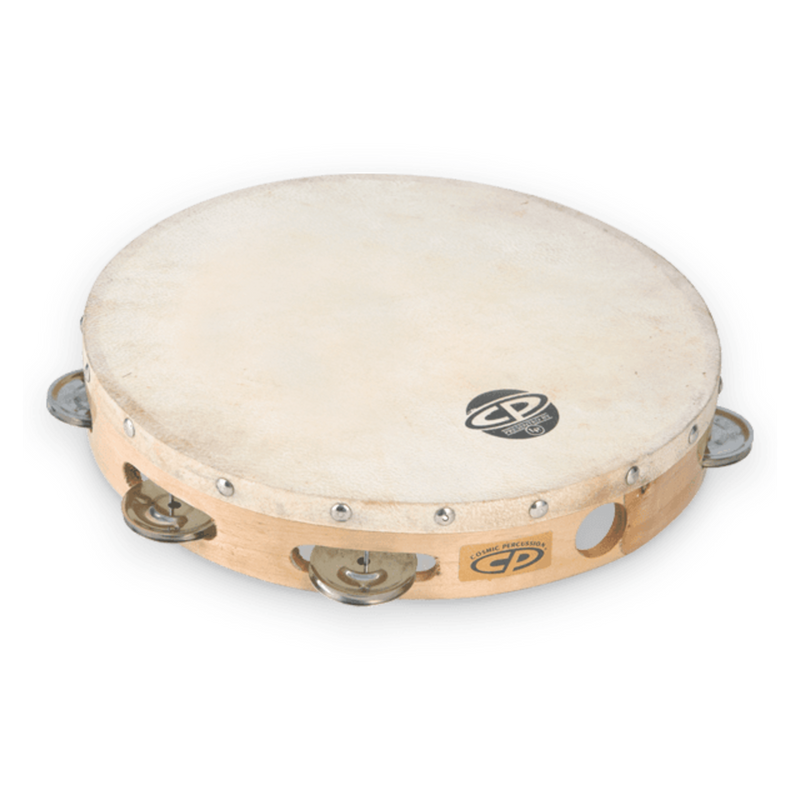 LP CP Single Row Tambourine Steel Jingles w/Head - 10"