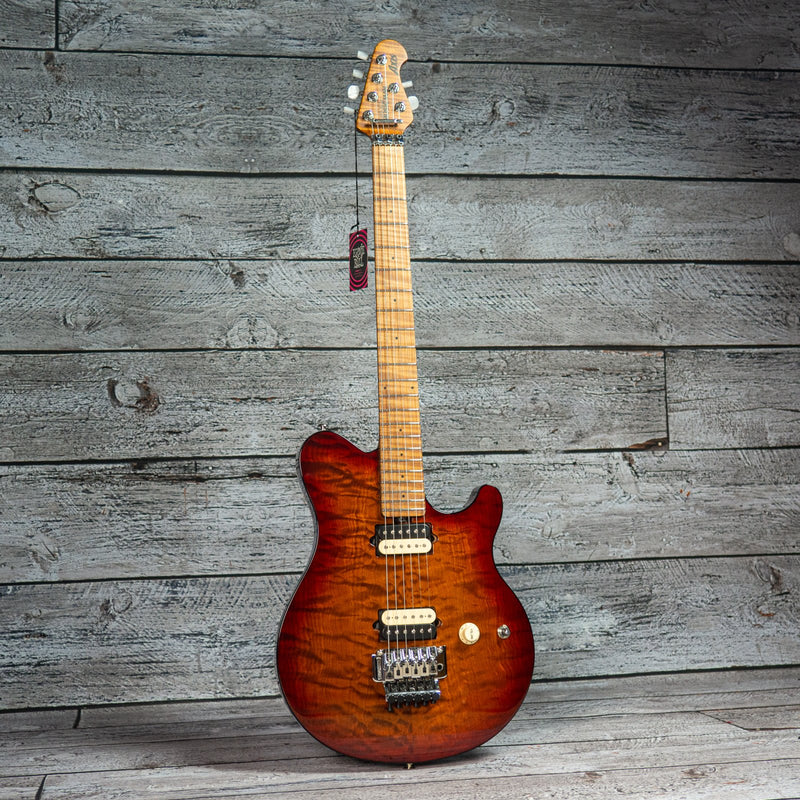 Ernie Ball Music Man Axis - Roasted Amber Quilt - Roasted Maple Neck