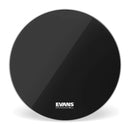 Evans EQ3 Resonant Black Bass Drum Head, No Port, 20"