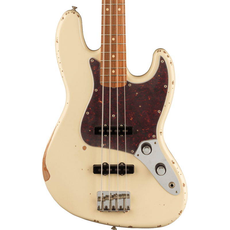 Fender 60th Anniversary Road Worn Jazz Bass - Pau Ferro Fingerboard, Olympic White