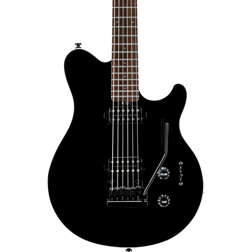 Sterling by Music Man Axis in Black with White Body Binding
